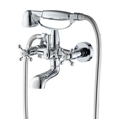 6171-B Modern bathroom shower set faucet wall mounted double handles chrome plated bath shower mixer tap